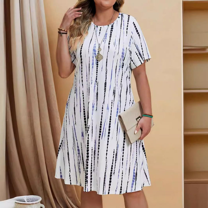 Robe décontractée à imprimé géométrique pour femme, coupe évasée - Annemarie