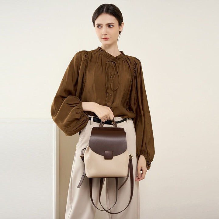 Sac à dos femme en cuir synthétique design minimaliste élégant - Nadège