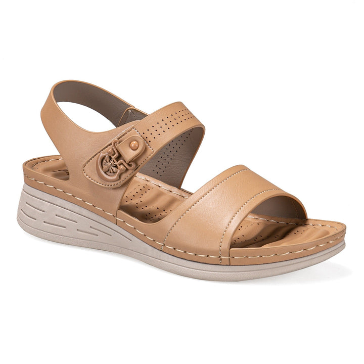 Sandales orthopédiques confort pour femmes avec semelle compensée en cuir synthétique - Nala