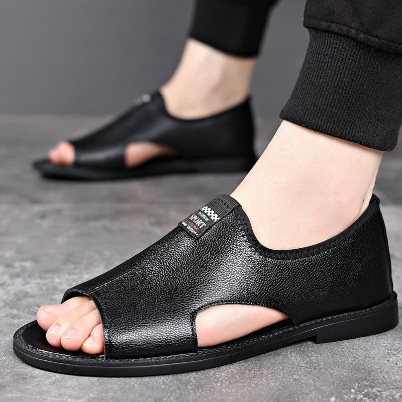 Sandales en cuir synthétique pour hommes, design fermé et respirant - Jacinto