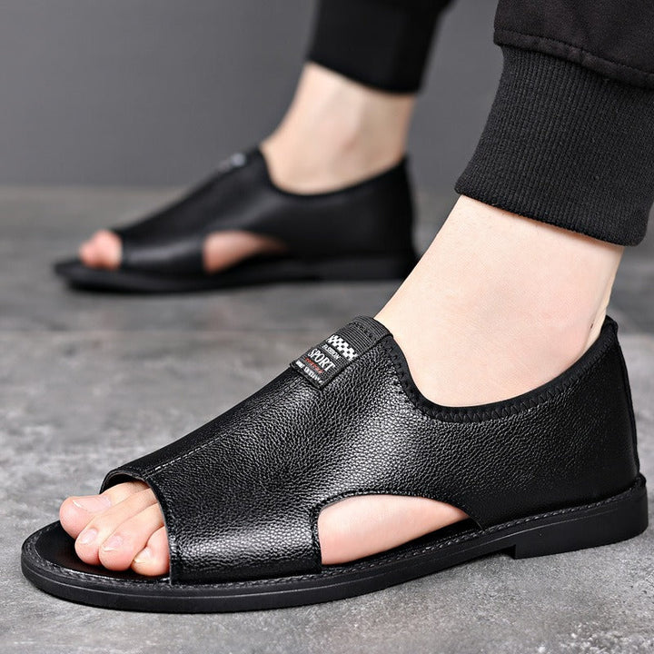 Sandales en cuir synthétique pour hommes, design fermé et respirant - Jacinto