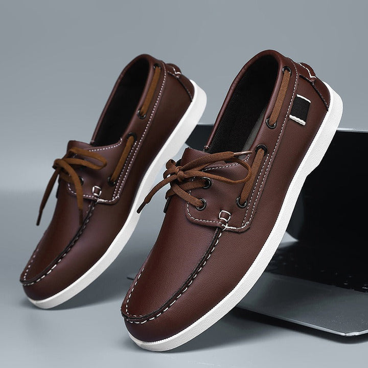 Mocassins décontractés pour hommes avec surpiqûres décoratives de style nautique - Iñaki