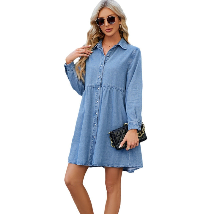 Robe courte en coton denim pour femme - Brigitte