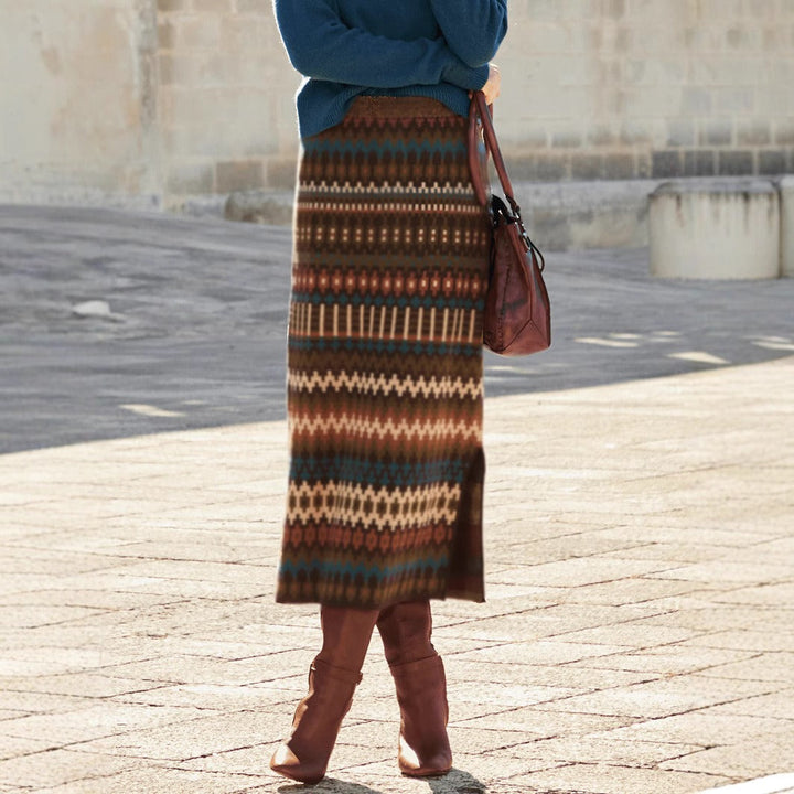 Jupe midi imprimée pour femme - Malvien