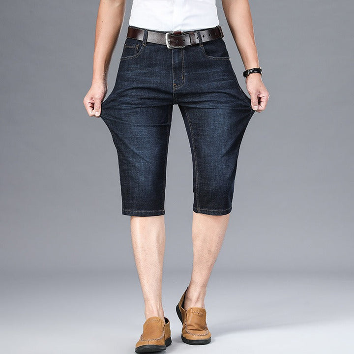 Bermuda homme en denim stretch coupe droite style décontracté - Raul