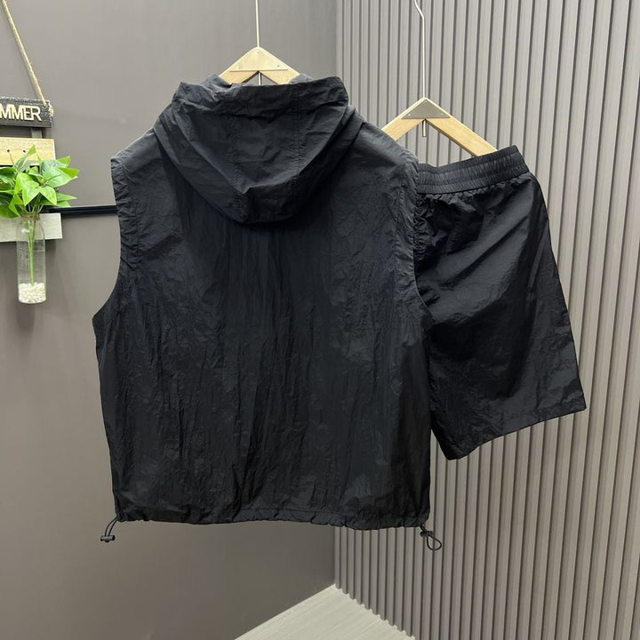 Ensemble de gilets sans manches pour hommes, style utilitaire léger, avec capuche - Pedro