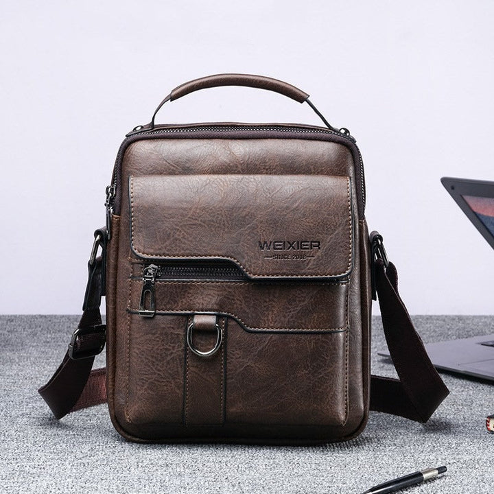 Sac à bandoulière vertical en cuir synthétique pour homme - Laurent