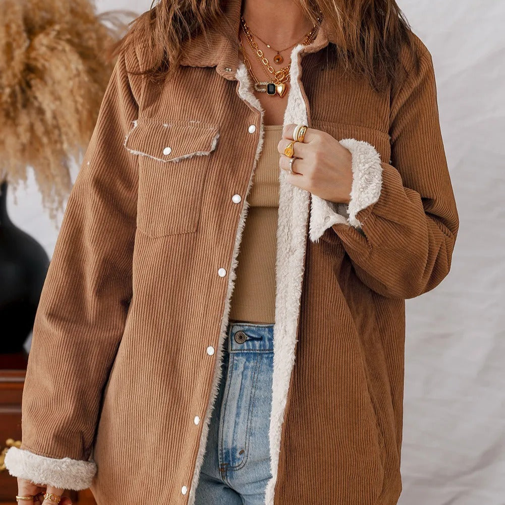Veste doublée en velours côtelé pour femme - Liora