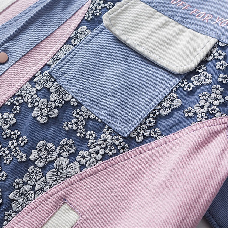 Veste en coton à imprimé floral patchwork pour hommes - Elric