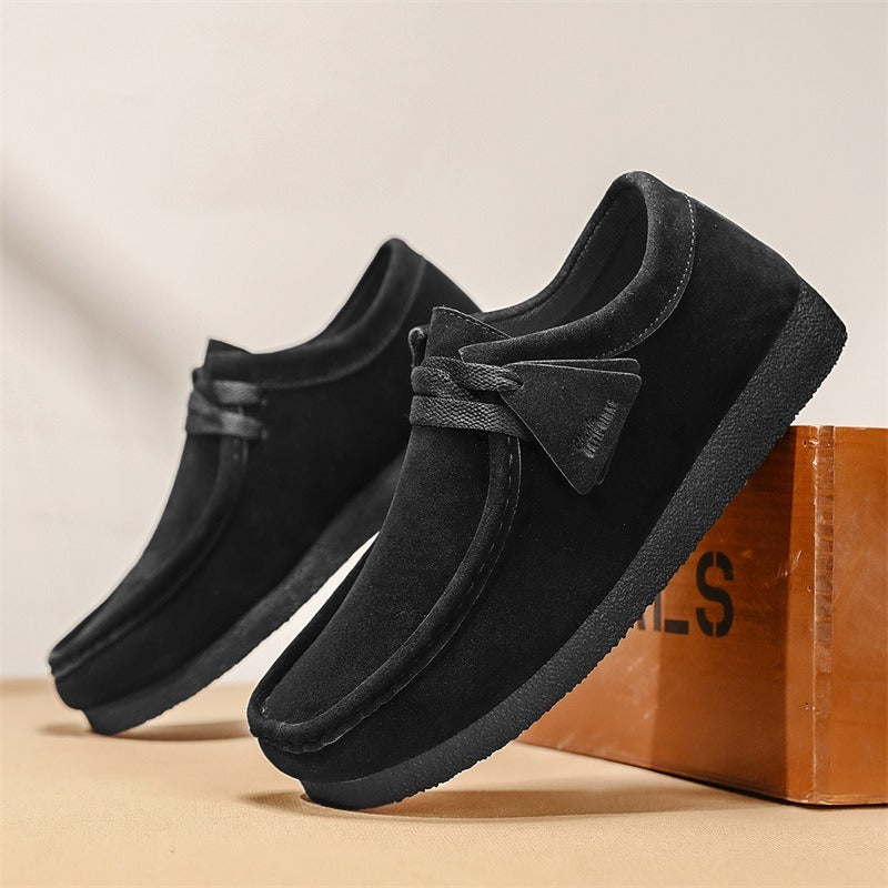 Chaussures casual en daim pour homme avec semelle en crêpe style mocassin - Laurent