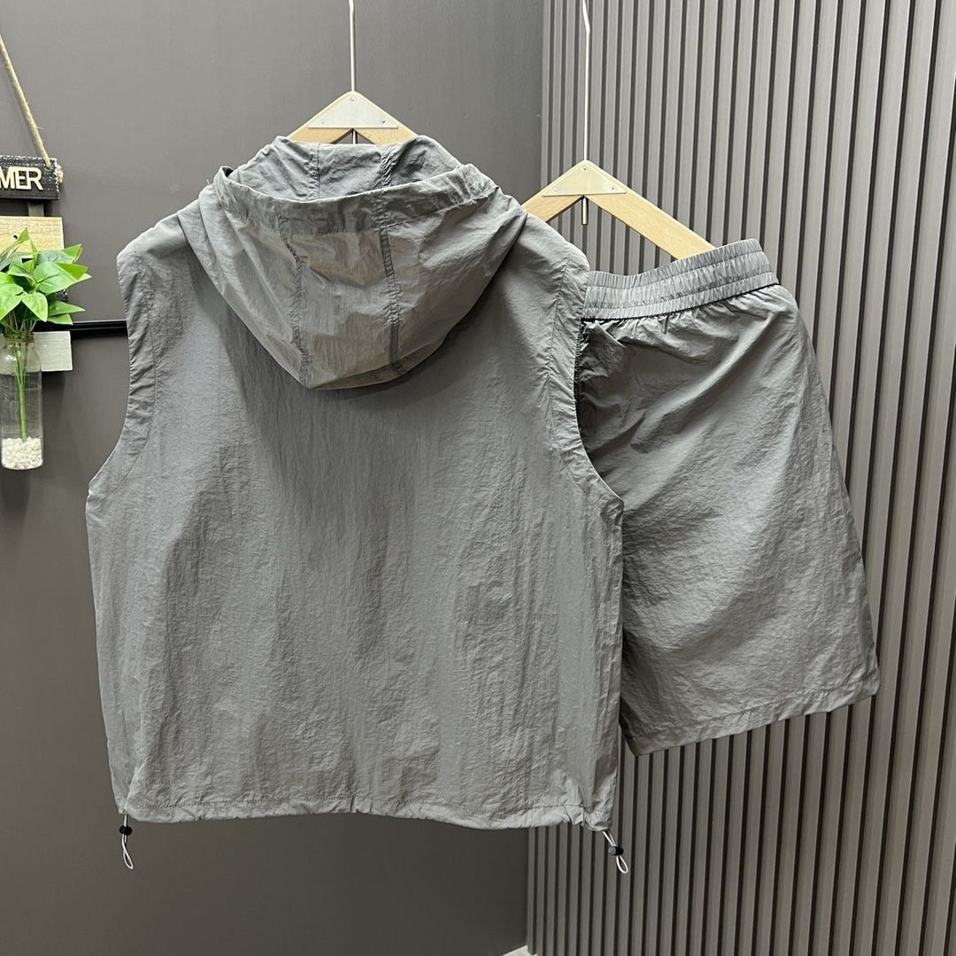 Ensemble de gilets sans manches pour hommes, style utilitaire léger, avec capuche - Pedro