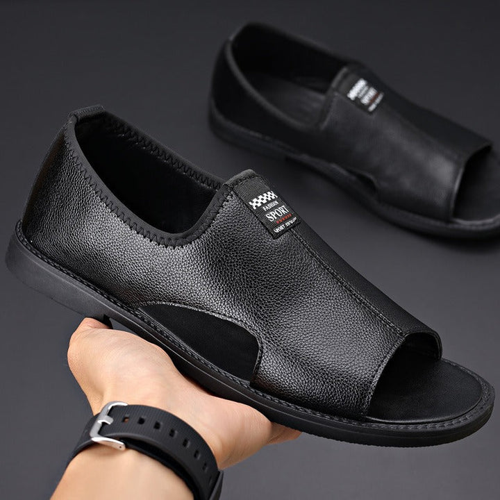Sandales en cuir synthétique pour hommes, design fermé et respirant - Jacinto