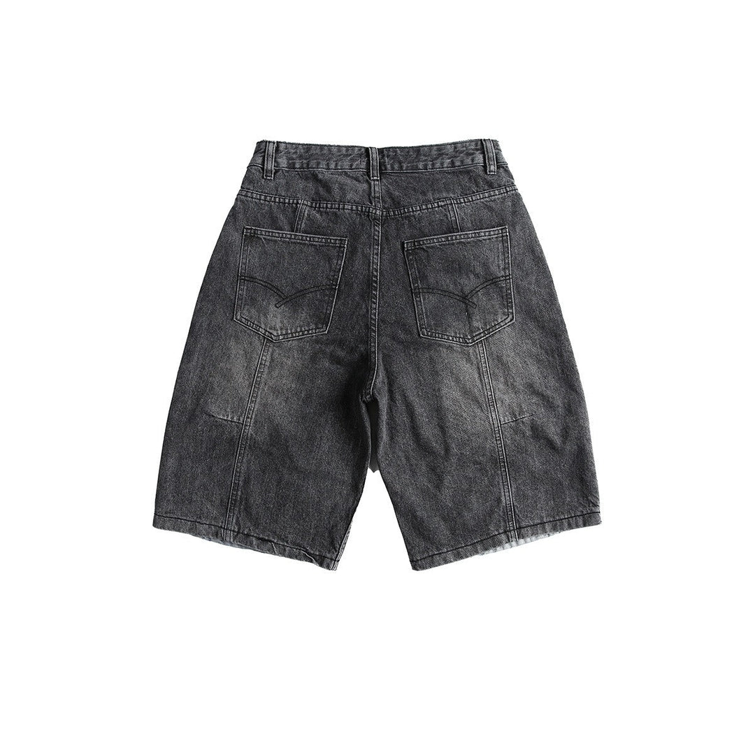 Bermuda en denim patchwork pour hommes - Urban Edge