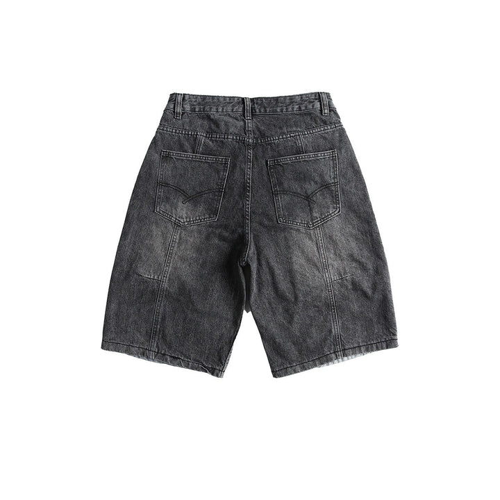 Bermuda en denim patchwork pour hommes - Urban Edge