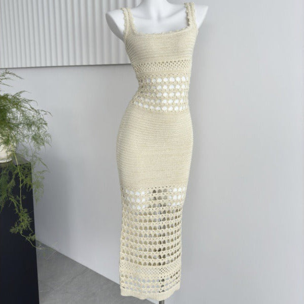 Robe midi ajustée en maille ajourée - Danira