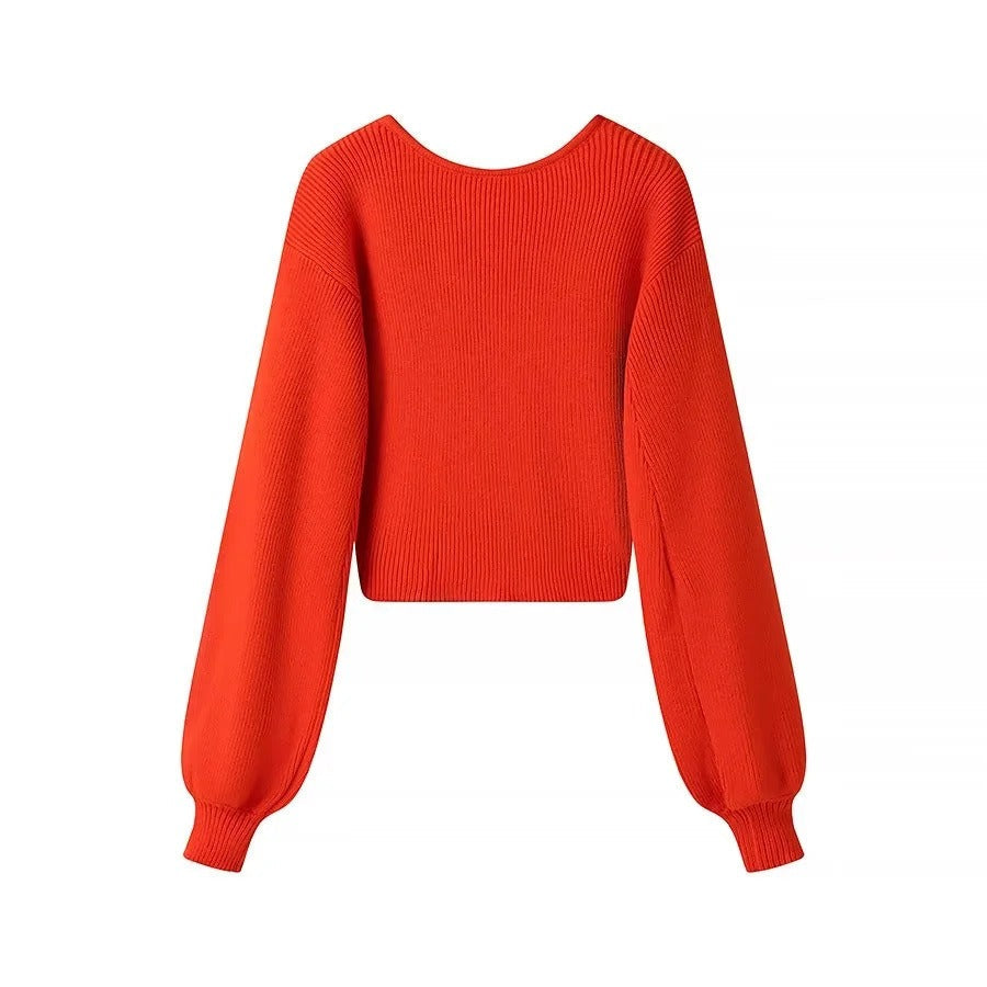 Pull en maille côtelée pour femmes avec design cropped - Alix