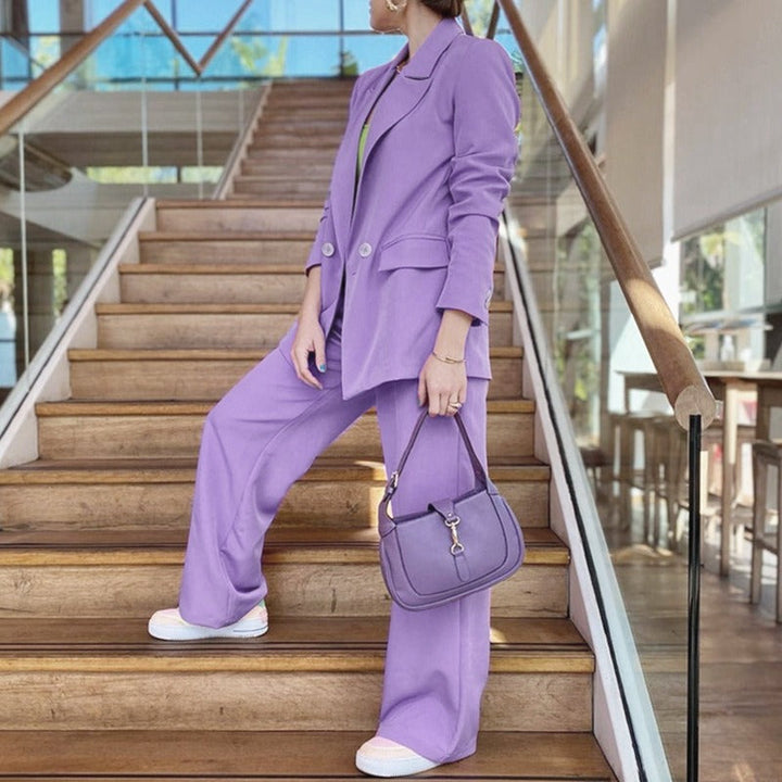 Ensemble pantalon à jambes larges style blazer pour femmes - Venise