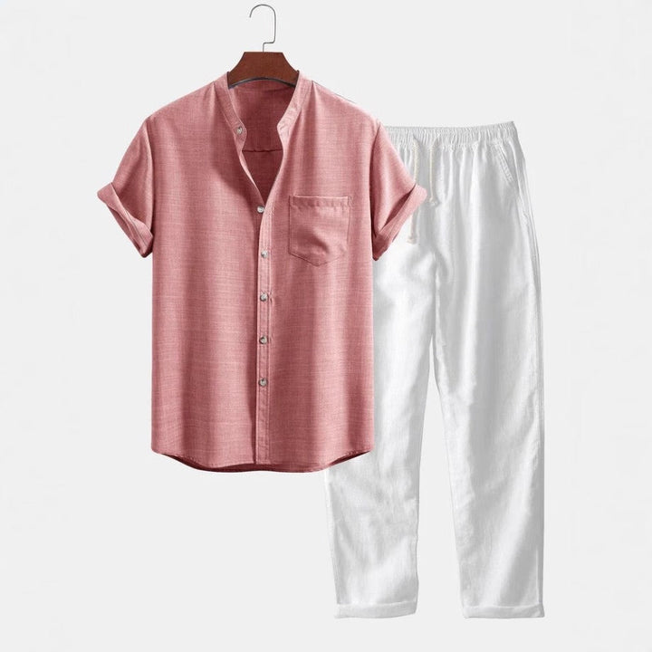 Ensemble chemise et pantalon droit en lin pour homme - Mauro