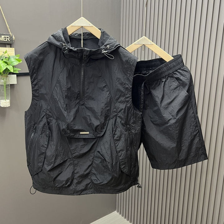 Ensemble de gilets sans manches pour hommes, style utilitaire léger, avec capuche - Pedro