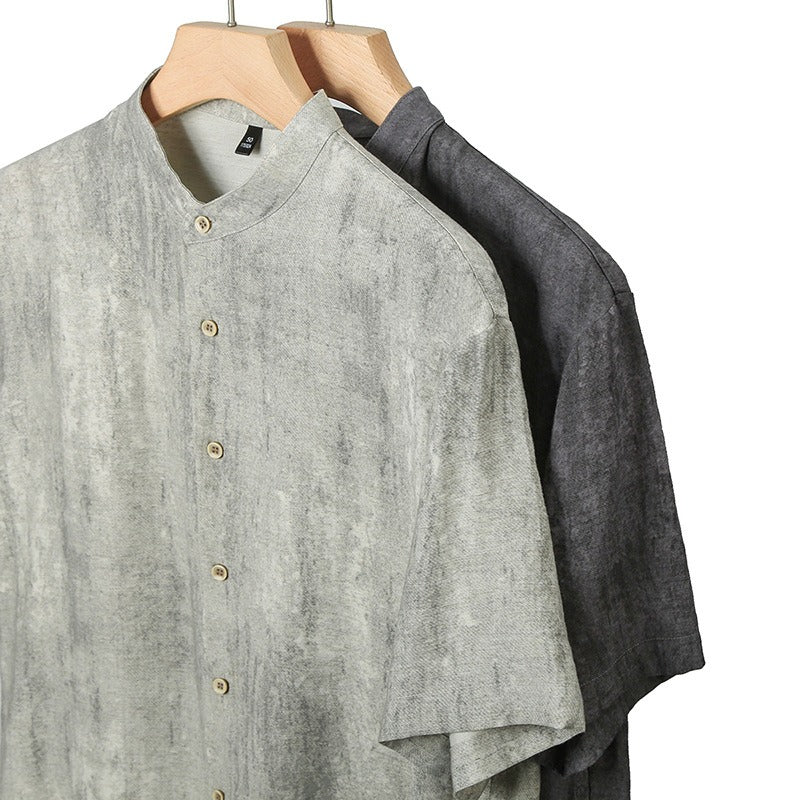 Chemise homme en lin respirant, col mao - Agustin