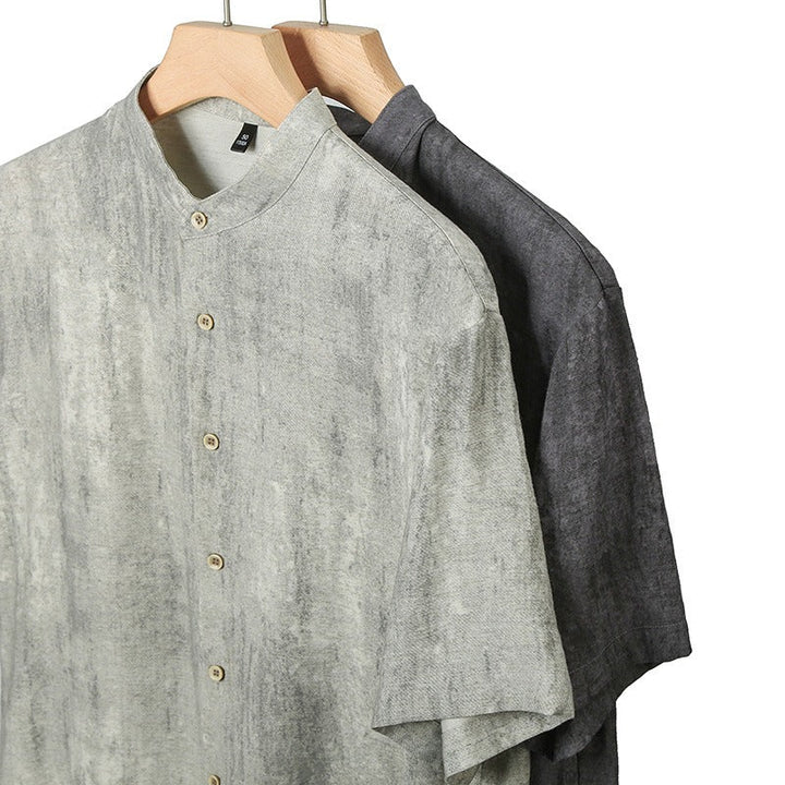 Chemise homme en lin respirant, col mao - Agustin