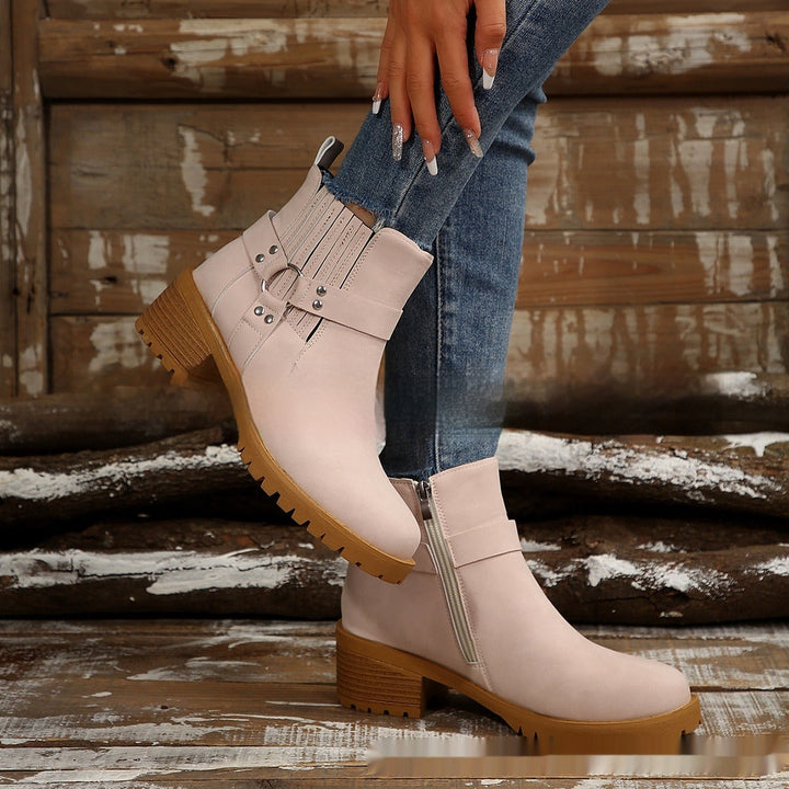 Bottines à talon moyen avec boucle pour femmes - Narella
