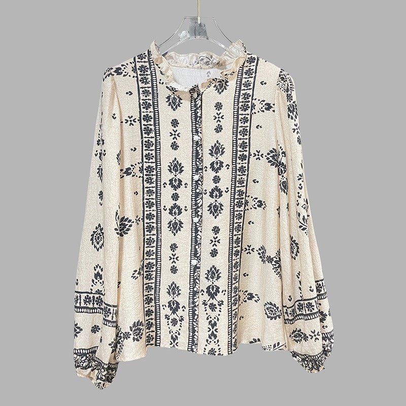 Chemisier femme en coton brodé style bohème - Solène