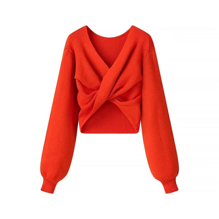 Pull en maille côtelée pour femmes avec design cropped - Alix