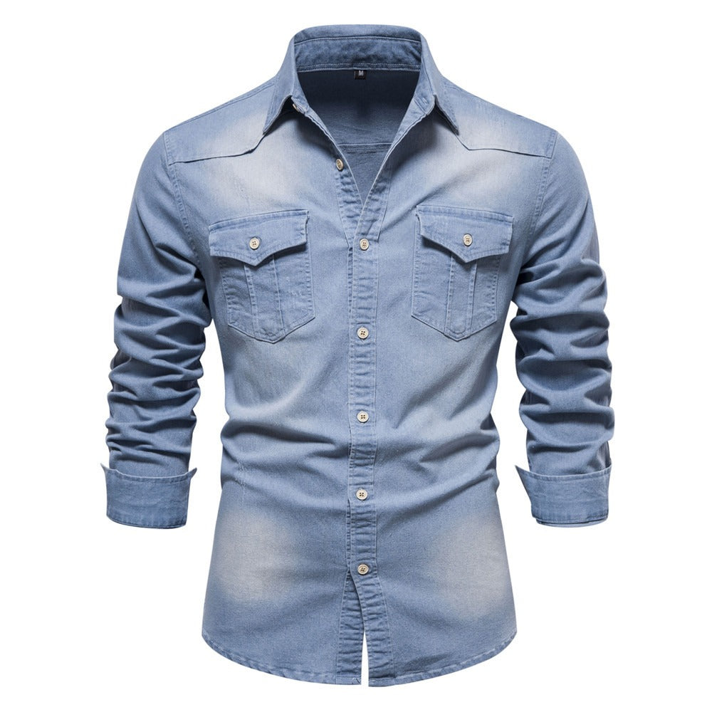 Chemise en denim à manches longues pour hommes - Derek