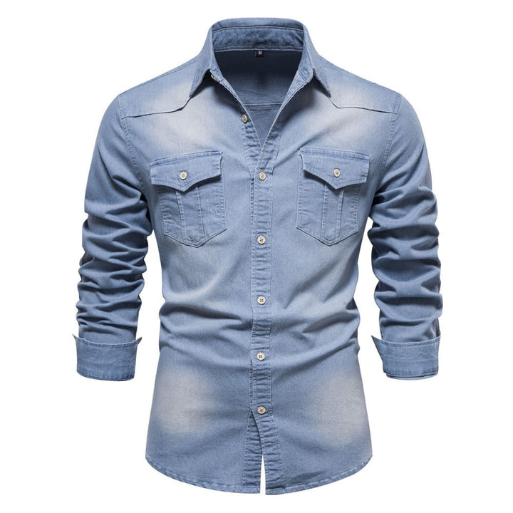 Chemise en denim à manches longues pour hommes - Derek
