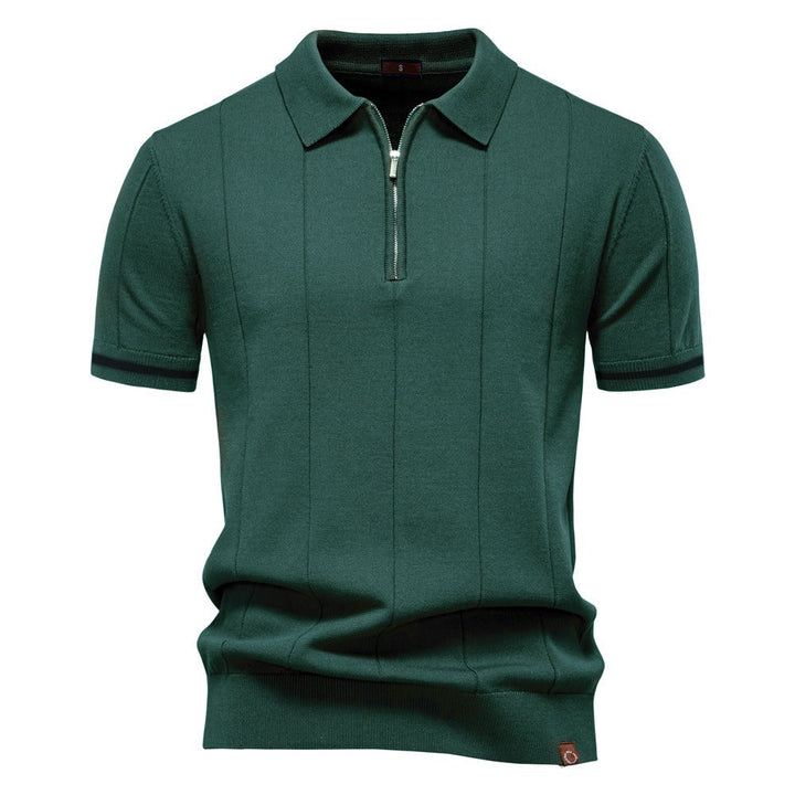 Polo classique à manches courtes en maille zippée pour hommes - Baptiste