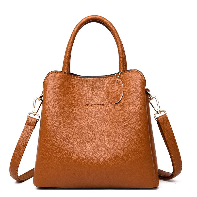 Sac à bandoulière en cuir synthétique texturé pour femme, style structuré - Fabienne