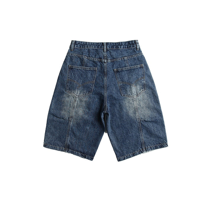 Bermuda en denim patchwork pour hommes - Urban Edge
