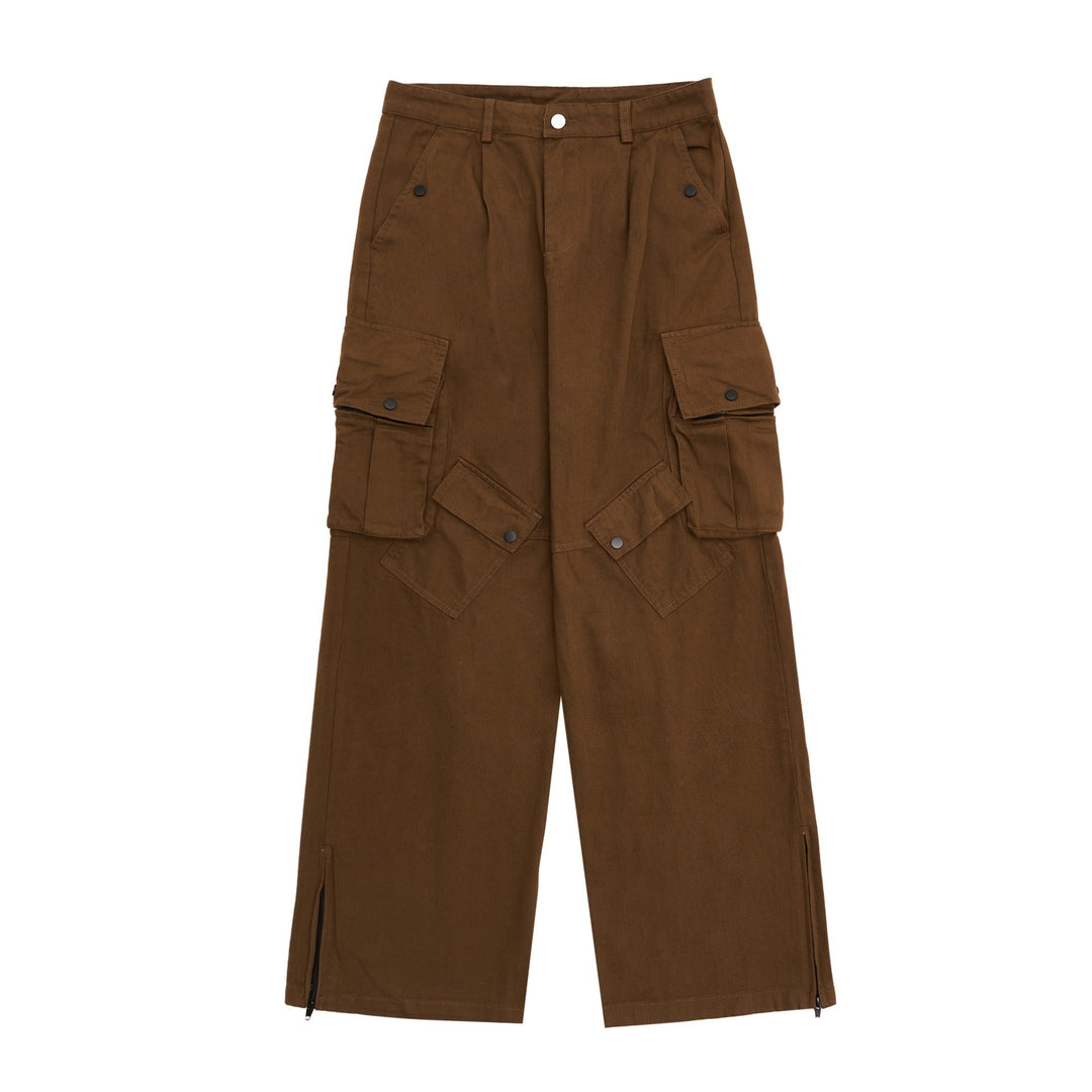 Pantalon cargo en coton pour femme, coupe ample - Écarlate