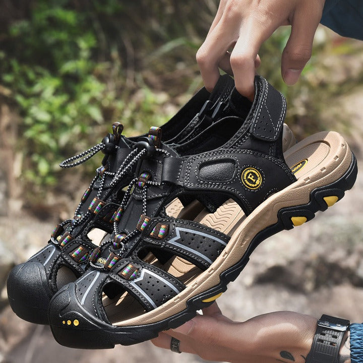 Sandales de trekking pour hommes, sandales de sport antidérapantes avec embout renforcé - Elm
