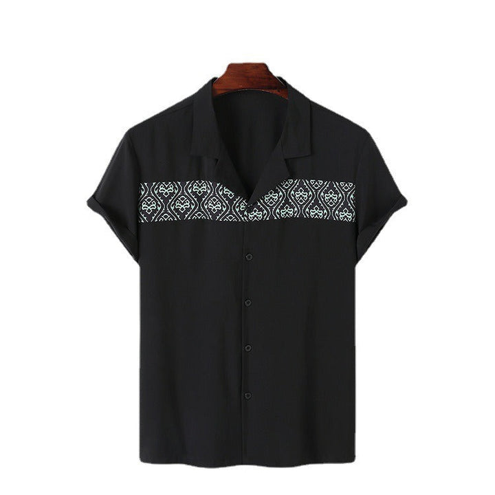 Chemise décontractée à manches courtes pour hommes avec broderie géométrique - Sven