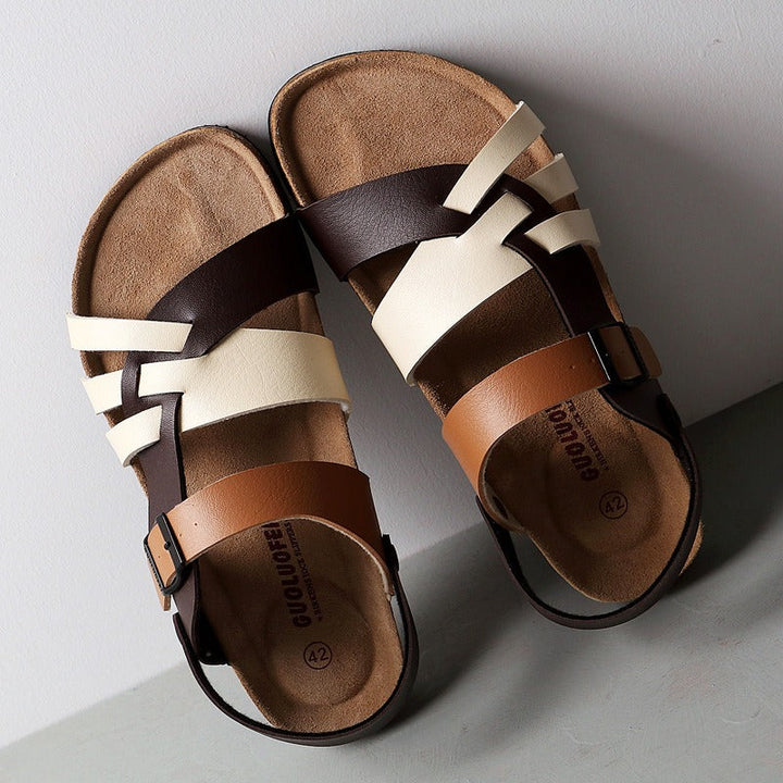 Sandales en cuir à brides croisées pour homme - Bastien