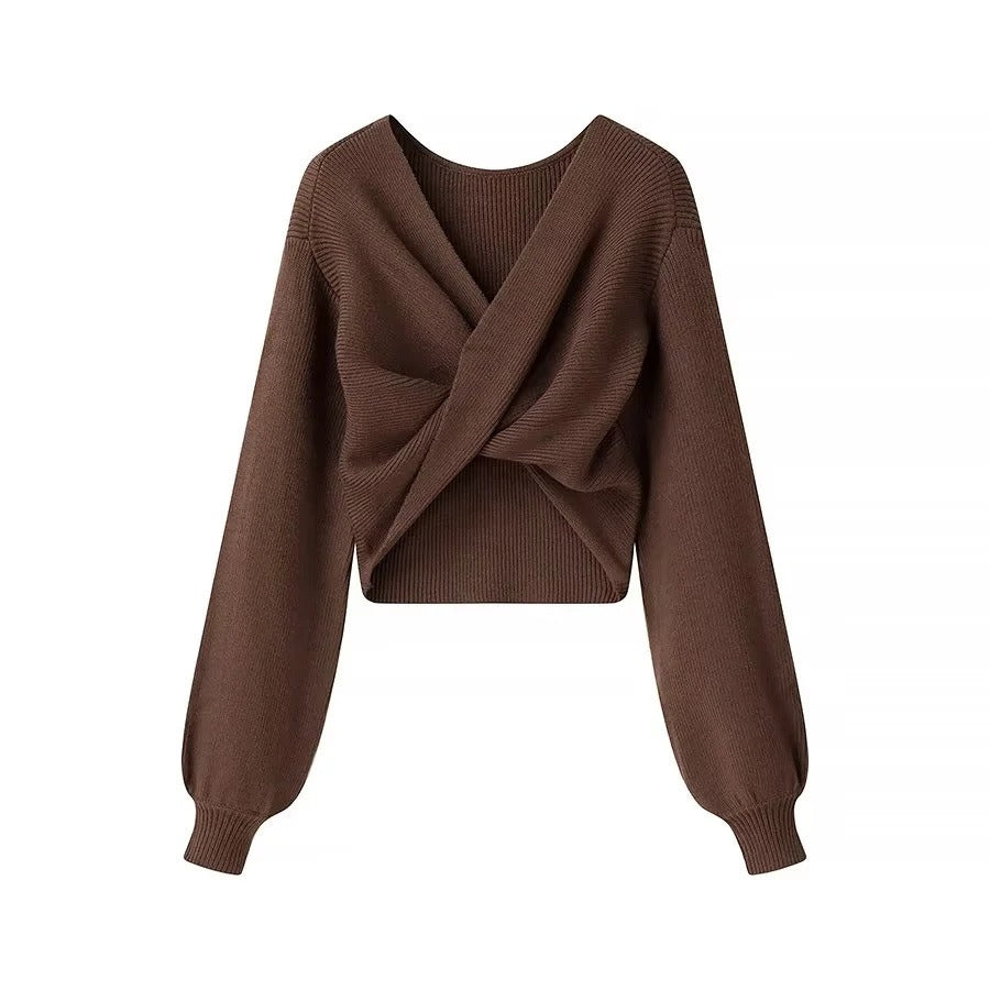 Pull en maille côtelée pour femmes avec design cropped - Alix