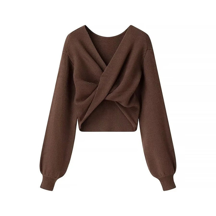 Pull en maille côtelée pour femmes avec design cropped - Alix