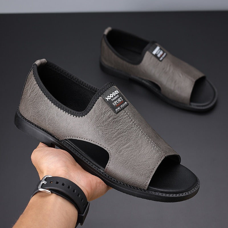 Sandales en cuir synthétique pour hommes, design fermé et respirant - Jacinto
