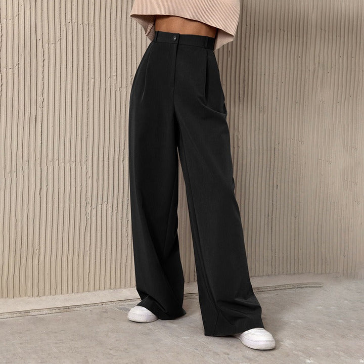 Pantalon de tailleur à taille haute et à jambe large pour femmes - Renata