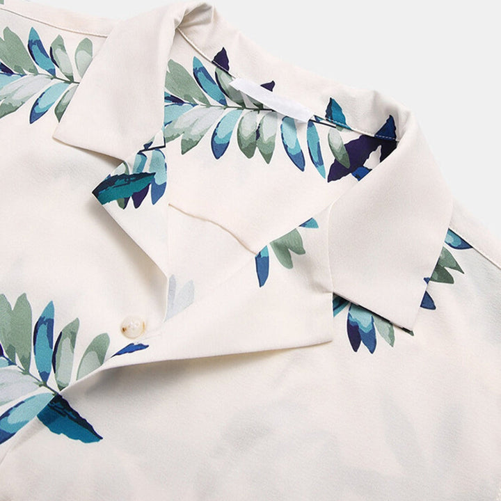 Chemise à manches courtes en viscose à imprimé tropical pour hommes - Théo