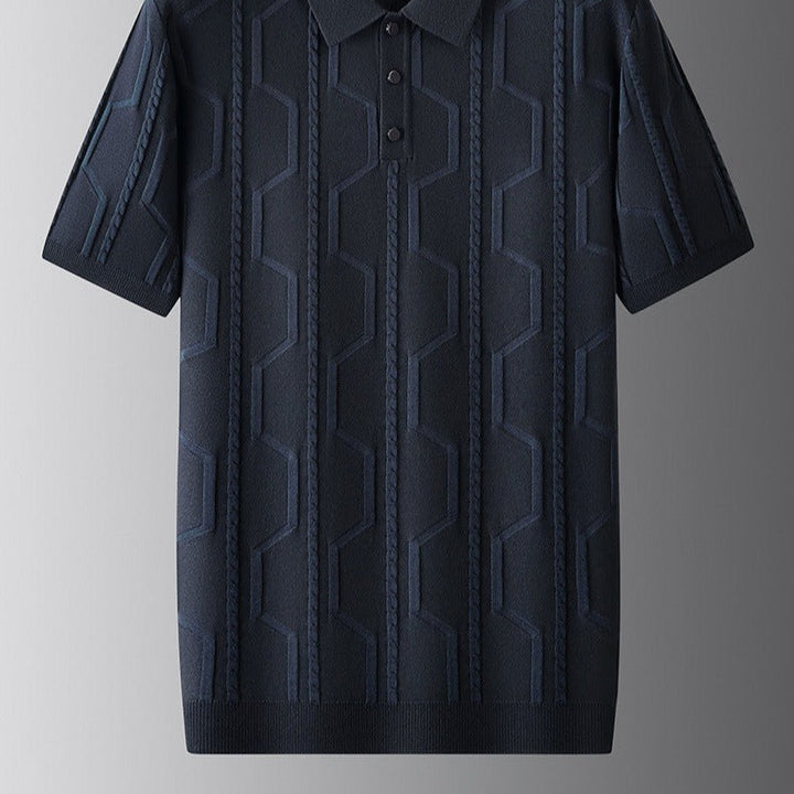 Polo homme à texture géométrique en maille structurée - Matteo