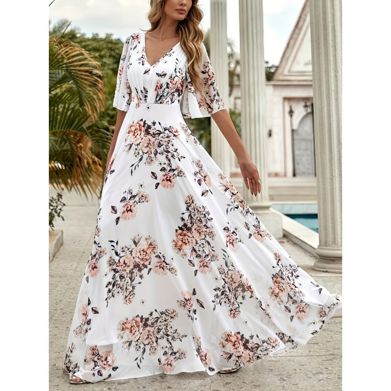 Robe longue à fleurs pour femmes - Sorelia