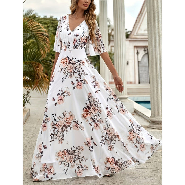 Robe longue à fleurs pour femmes - Sorelia