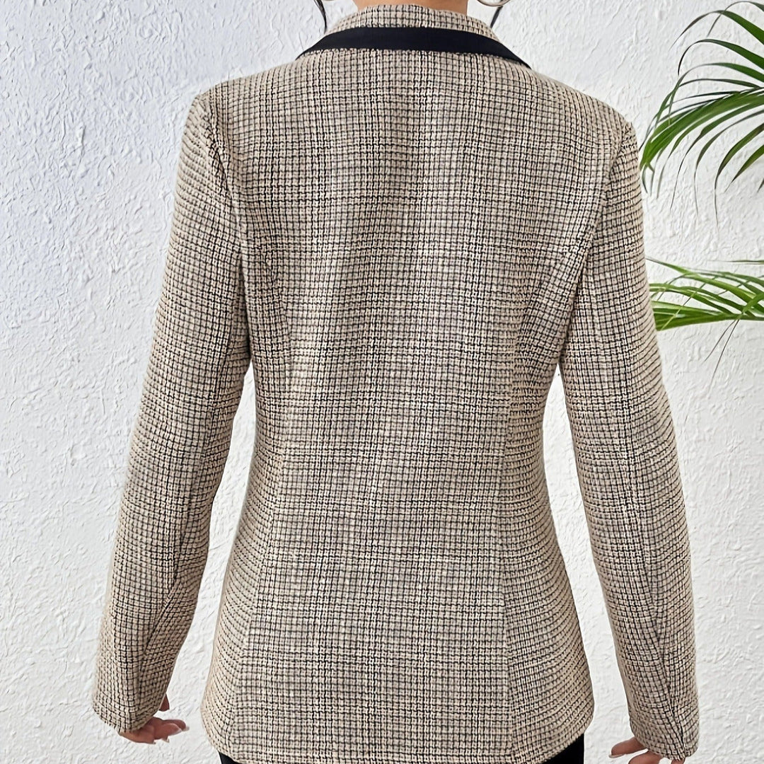 Veste femme tissu tweed revers contrasté style élégant - Noémie