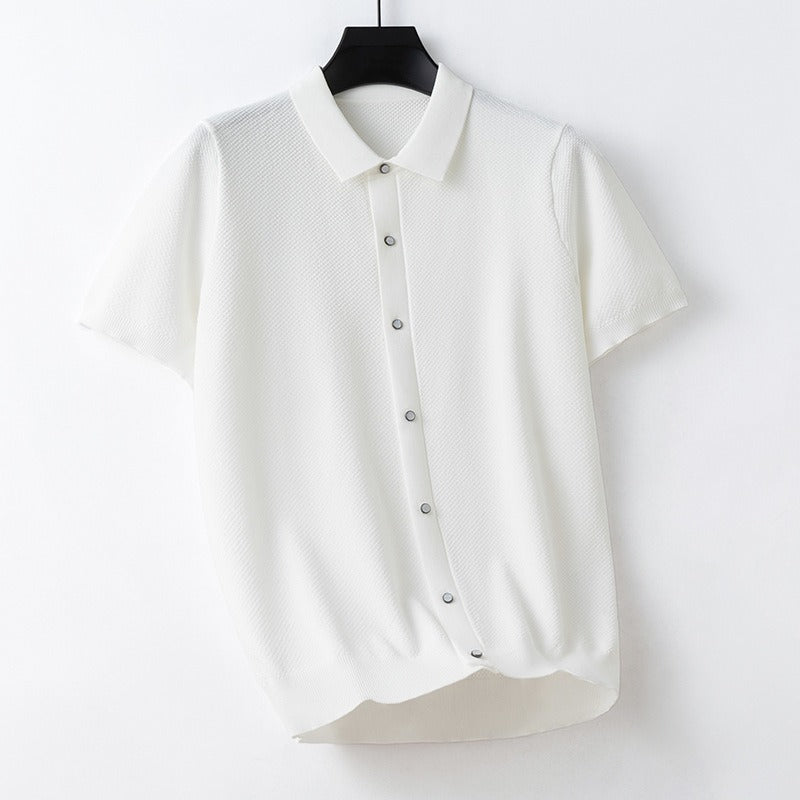 Chemise à manches courtes en maille fine pour hommes - Renzo