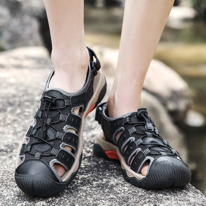 Sandales orthopédiques d'extérieur multibandes à semelle amortie pour hommes - Gaël
