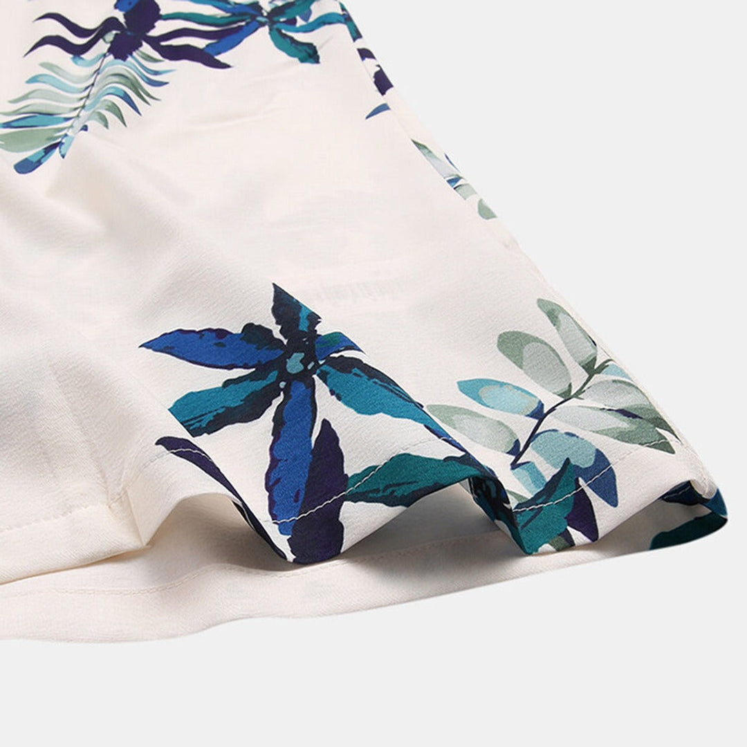 Chemise à manches courtes en viscose à imprimé tropical pour hommes - Théo