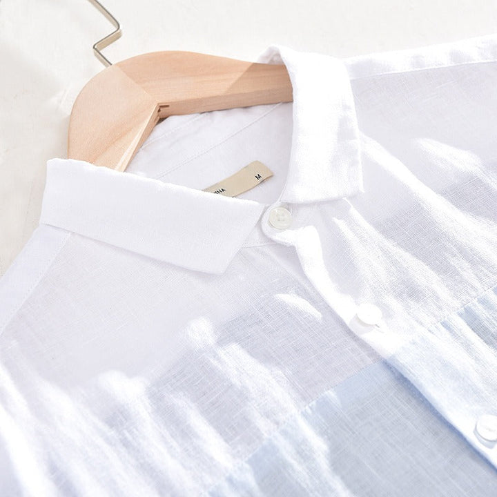 Chemise à manches courtes en coton coloré pour hommes - Sjoerd